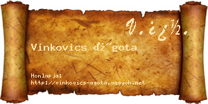 Vinkovics Ágota névjegykártya