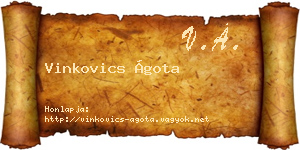 Vinkovics Ágota névjegykártya